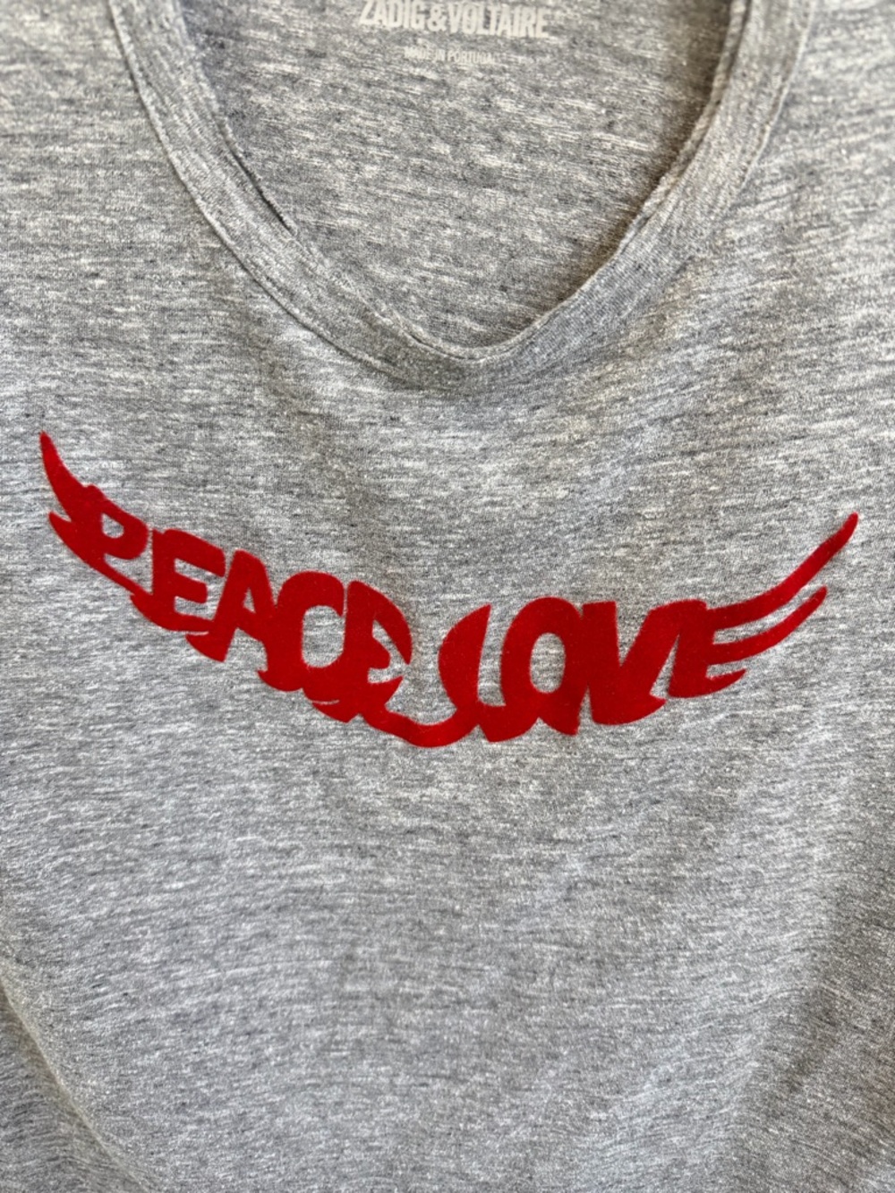 Zadig & Voltaire Light Gray Branded Care Label Tee - Picture 3 of 4